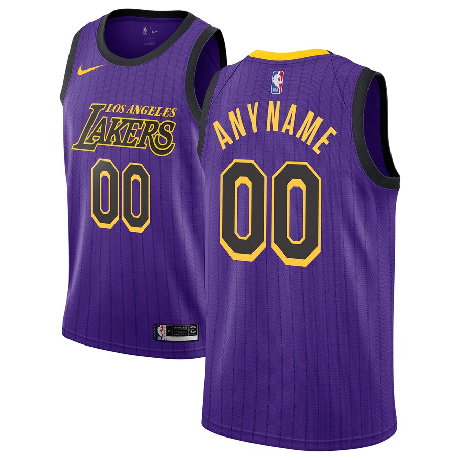 Custom Men Los Angeles Lakers Purple Nike 2018-19 Swingman city edition NBA jerseys